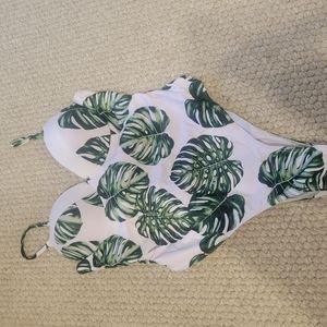 Tropical Leaf Print Kids One Piece Swimsuit